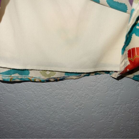 Judith March Cream Multicolored Bird Print Strapless‎ Dress Size Medium - Picture 3 of 7